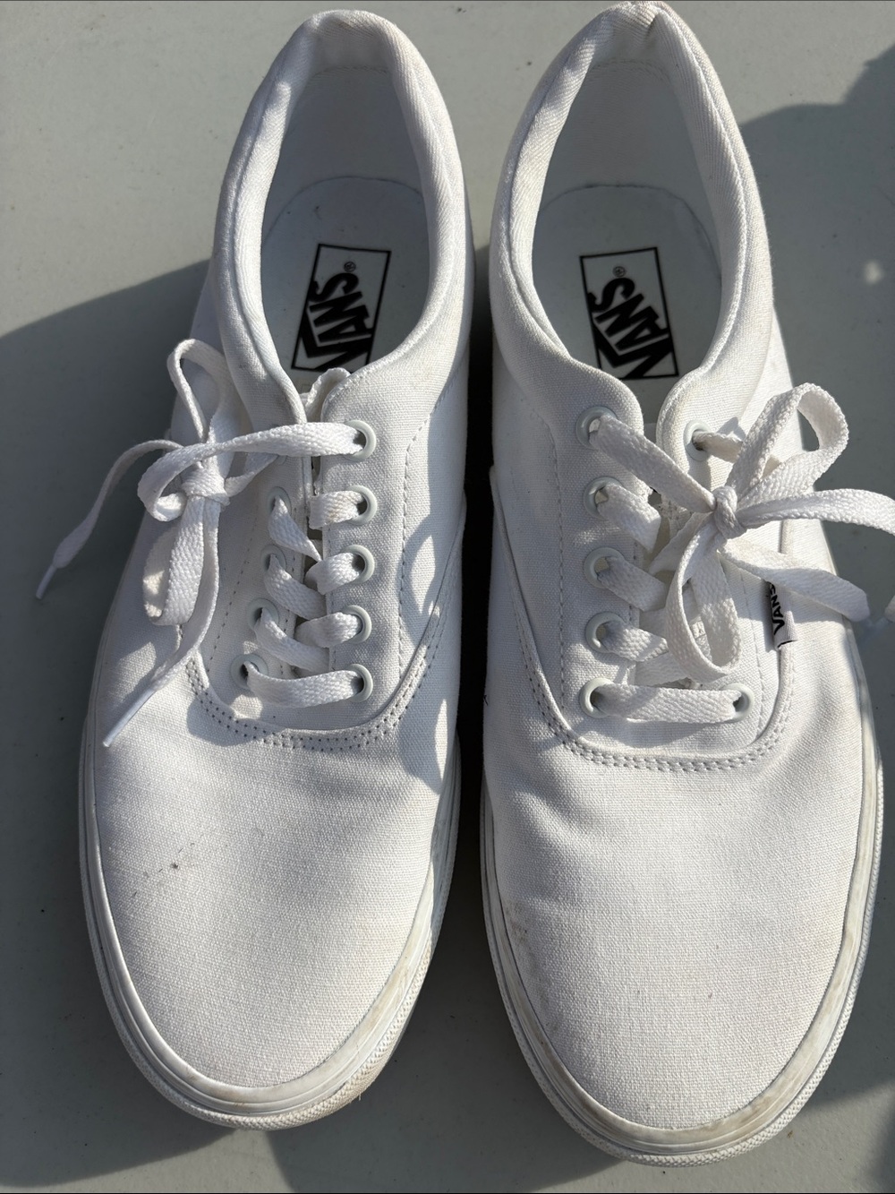 Vans White Low-Top Canvas Sneakers